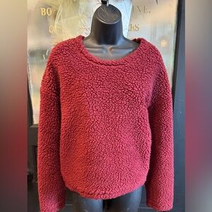 LULULEMON WOOL WHENEVER CREW SHERPA PULLOVER, SIZE 10